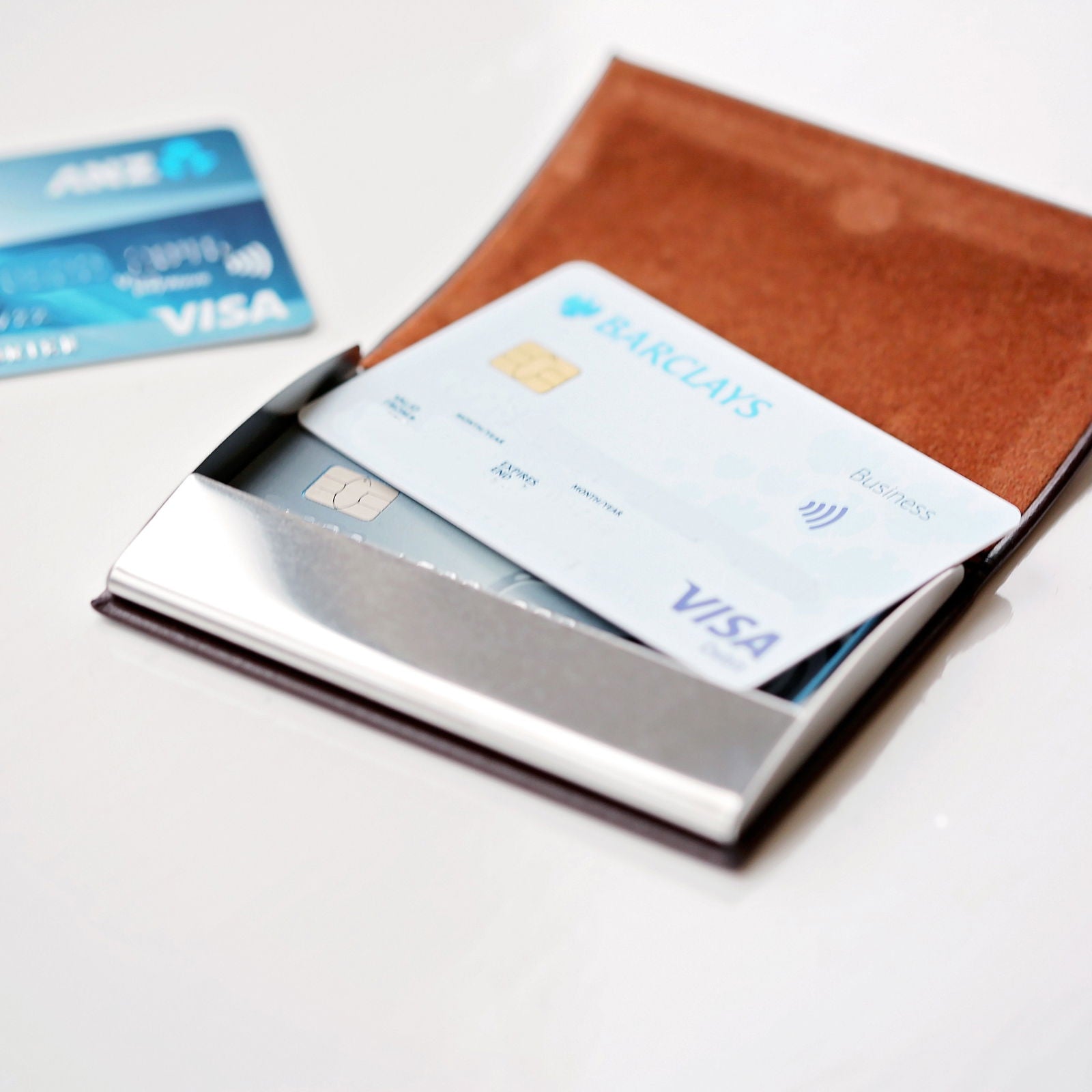 Personalized Card Wallet  Business Card Holder Deeply Engraved