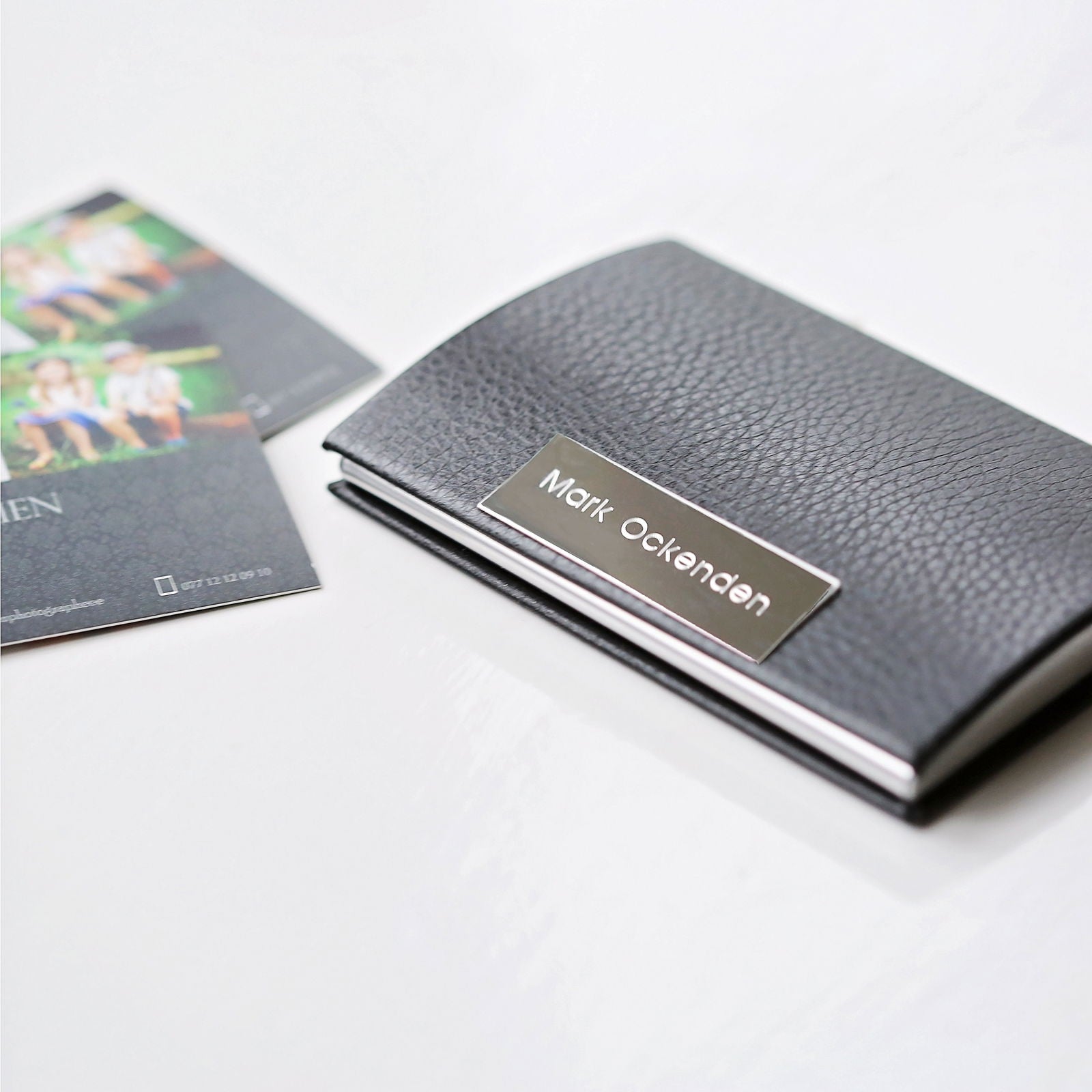 Personalized Card Wallet  Business Card Holder Deeply Engraved