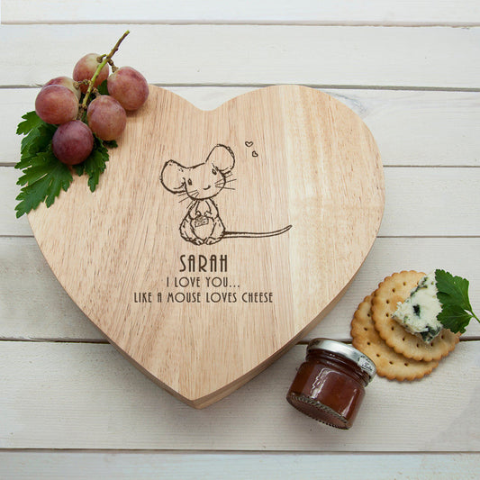 Personalized Cheese Board - Like A Mouse Loves Cheese  Wooden Cheese Boards Deeply Engraved