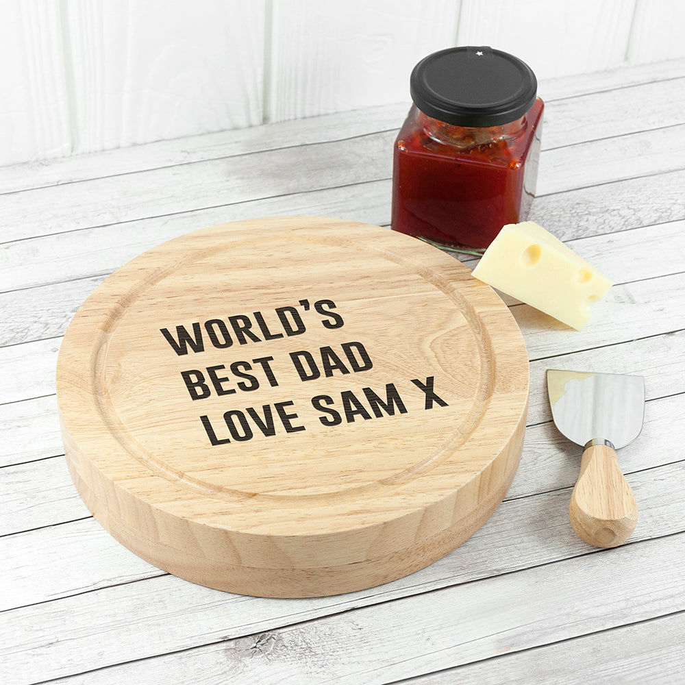 Personalized Cheese Lover Round Board Set  Wooden Cheese Boards Deeply Engraved