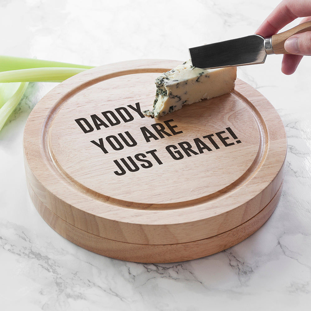 Personalized Cheese Lover Round Board Set  Wooden Cheese Boards Deeply Engraved