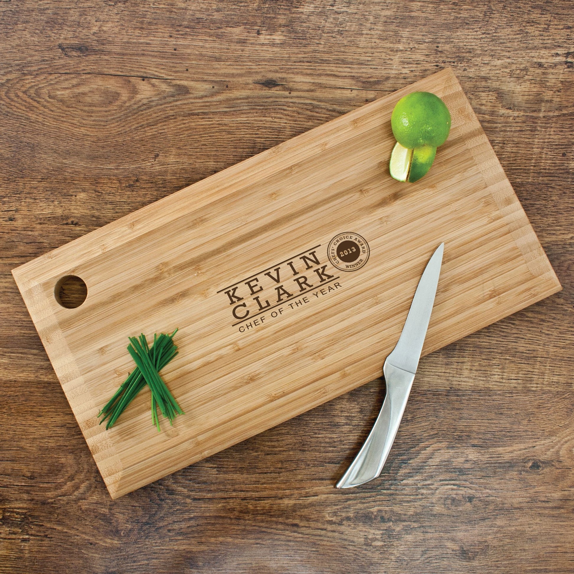 Personalized Chef of the Year Bamboo Chopping Board  Cutting Boards Deeply Engraved