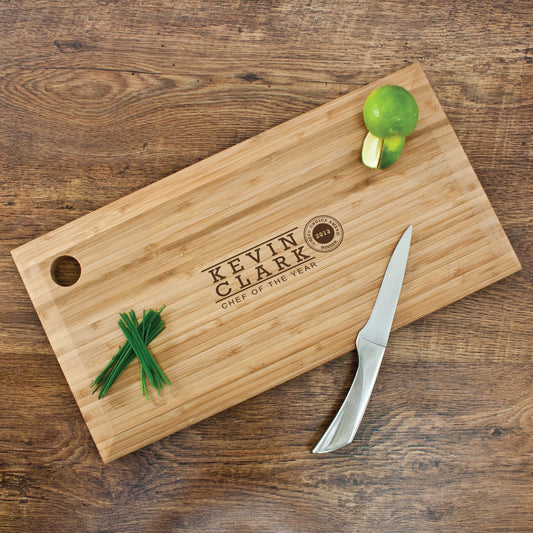 Personalized Chef of the Year Bamboo Chopping Board  Cutting Boards Deeply Engraved