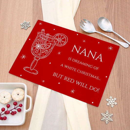 Personalized Christmas Red Wine Glass Worktop Saver  Cutting Boards Deeply Engraved