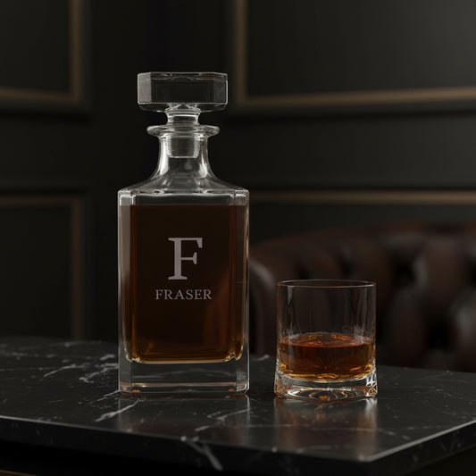 Classic 1400 Square Monogrammed Whiskey Decanter | 700ml