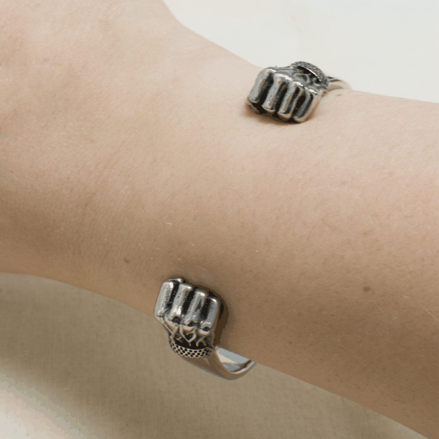 Personalized Clenched Fists Cuff Bracelet  Men's Bracelets Deeply Engraved