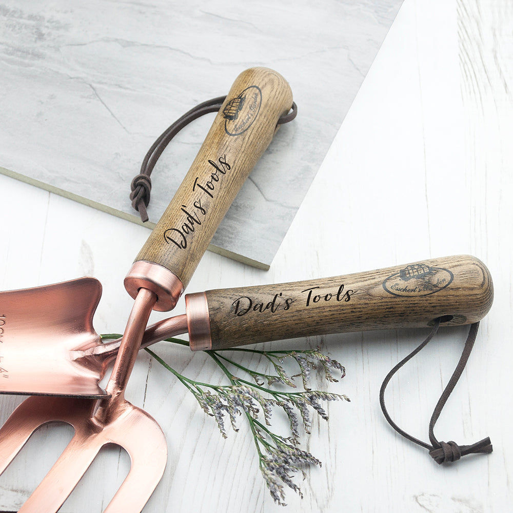 Personalized Copper Trowel and Fork Set  Gardening Tools Deeply Engraved