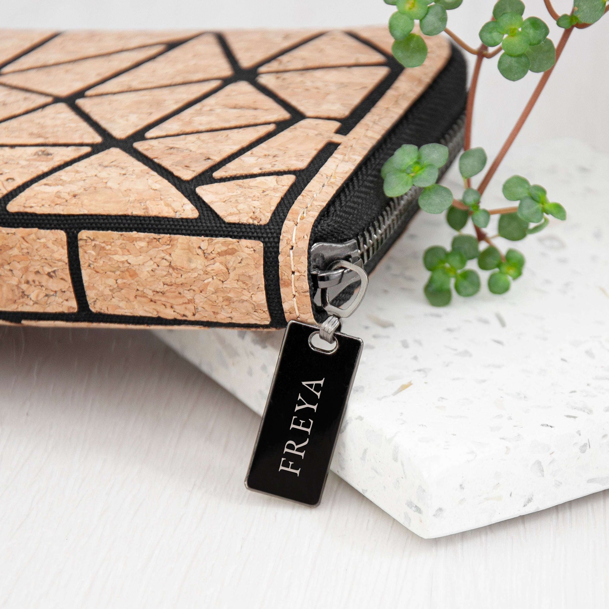 Personalized Cork Zip Wallet  Ladies Wallets Deeply Engraved