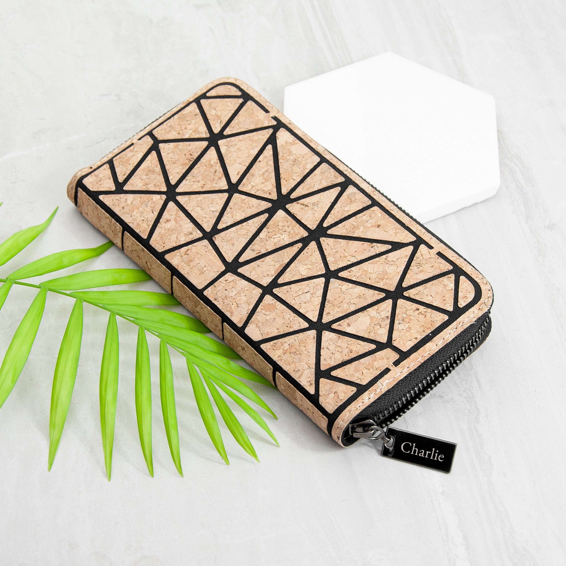 Personalized Cork Zip Wallet  Ladies Wallets Deeply Engraved
