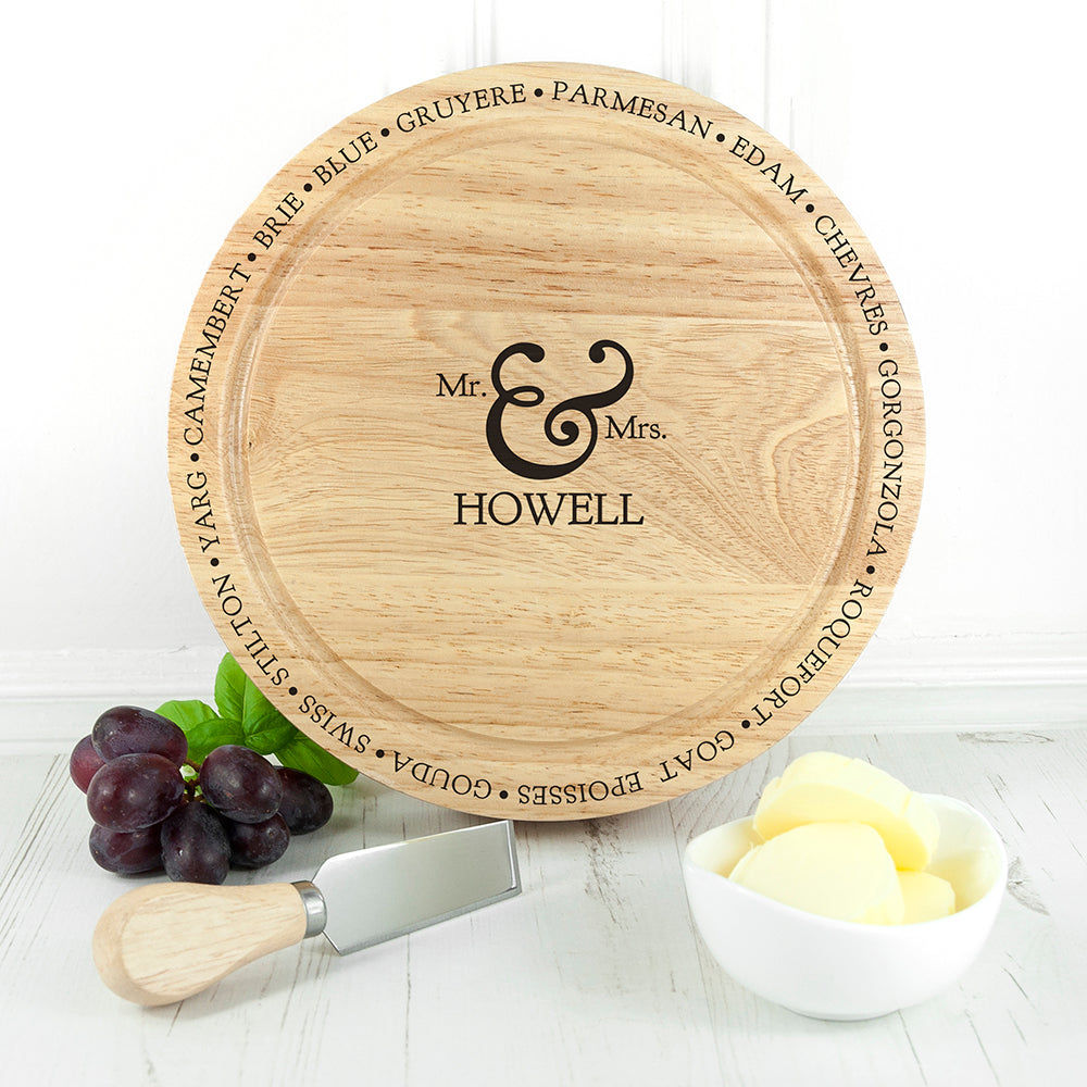 Personalized Couple's Cheese Board Set  Wooden Cheese Boards Deeply Engraved