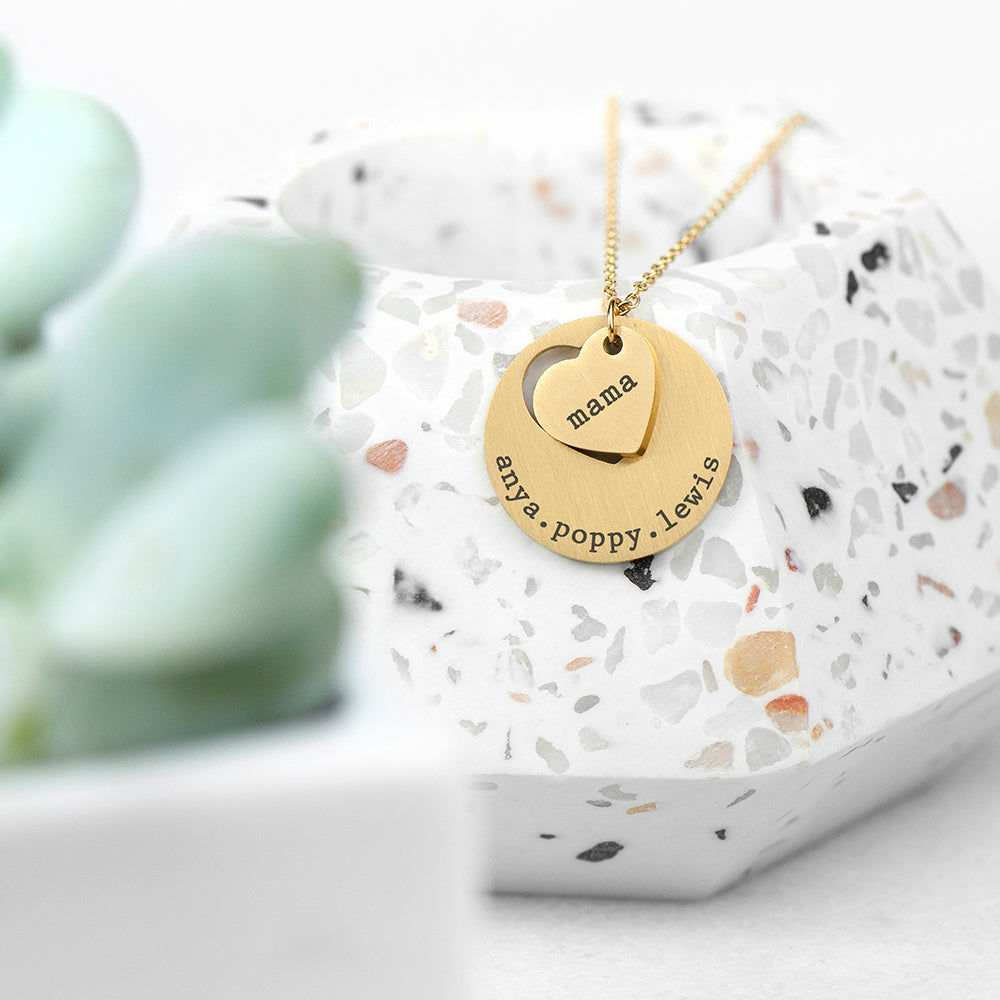Personalized Cut-Out Heart Shape Necklace  Necklaces Deeply Engraved