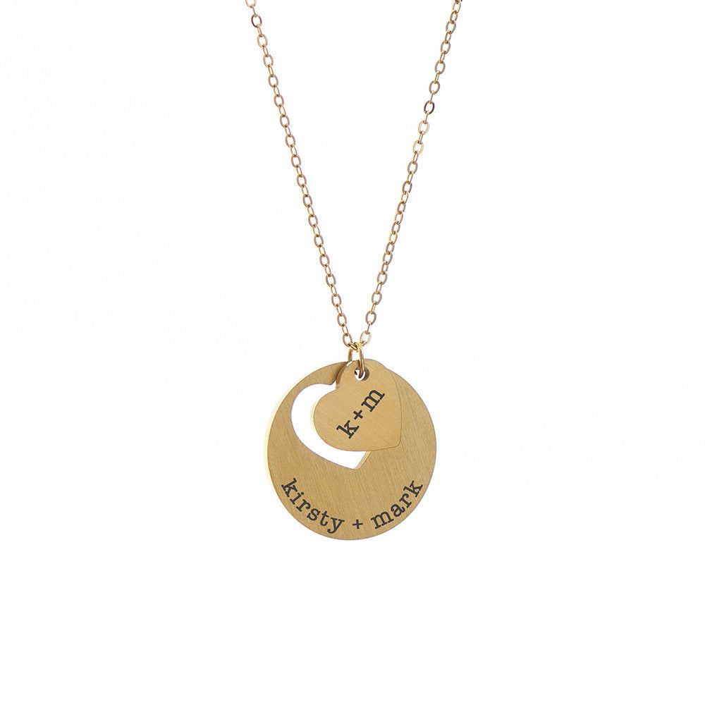 Personalized Cut-Out Heart Shape Necklace  Necklaces Deeply Engraved
