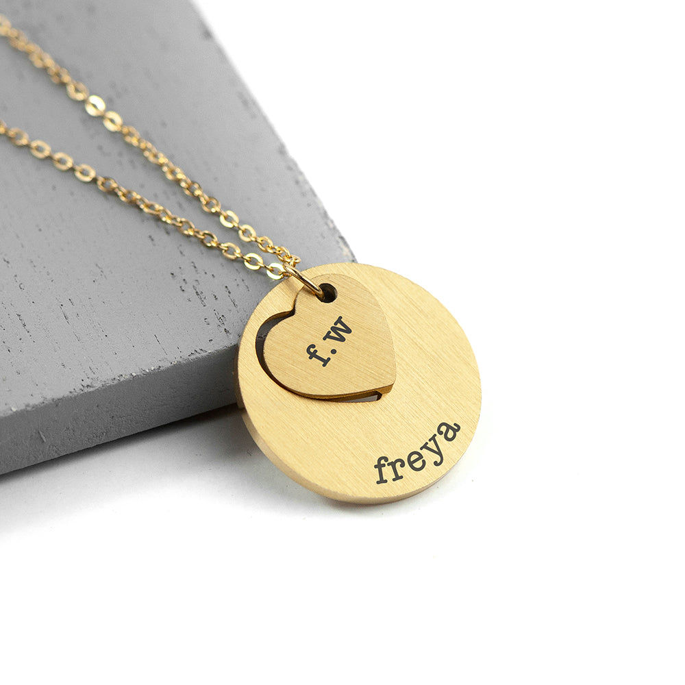 Personalized Cut-Out Heart Shape Necklace  Necklaces Deeply Engraved