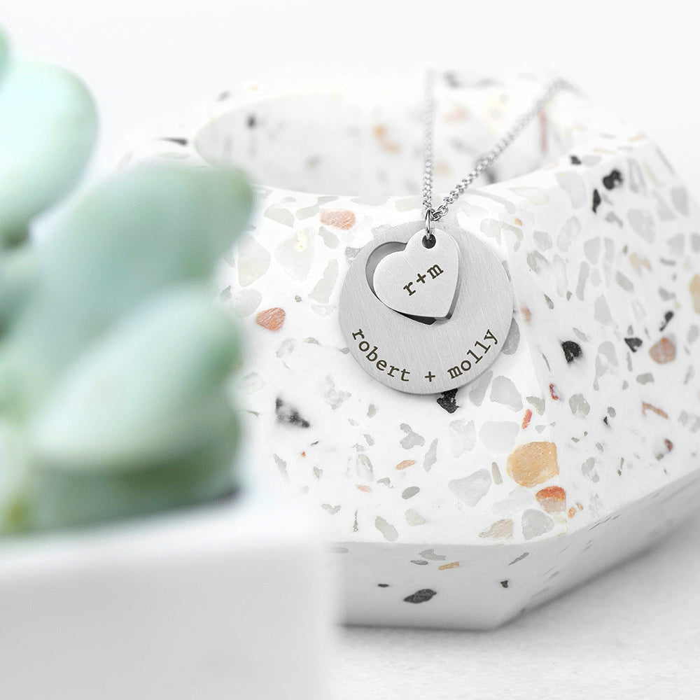 Personalized Cut-Out Heart Shape Necklace  Necklaces Deeply Engraved