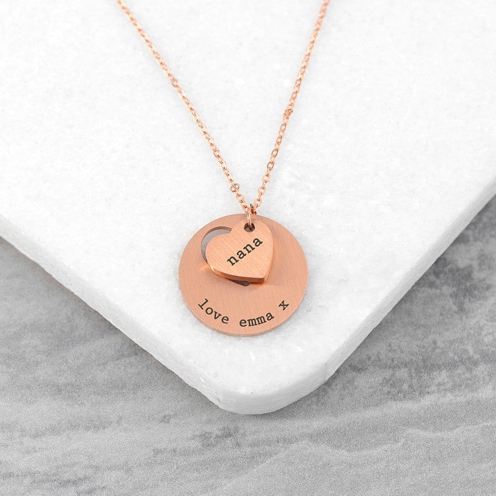 Personalized Cut-Out Heart Shape Necklace  Necklaces Deeply Engraved