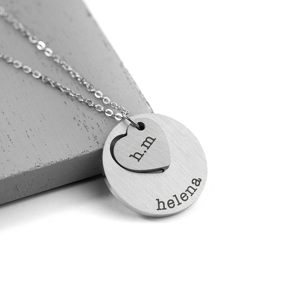 Personalized Cut-Out Heart Shape Necklace  Necklaces Deeply Engraved