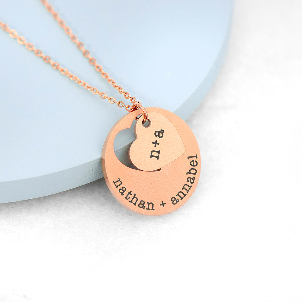 Personalized Cut-Out Heart Shape Necklace  Necklaces Deeply Engraved