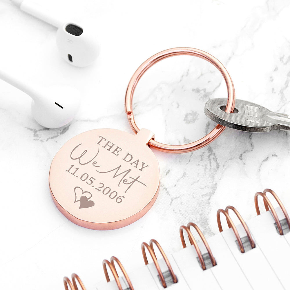 Personalized Day We Met Keyring  Keyrings Deeply Engraved