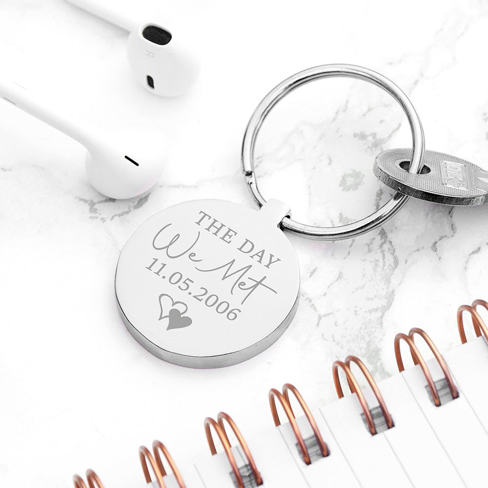 Personalized Day We Met Keyring  Keyrings Deeply Engraved