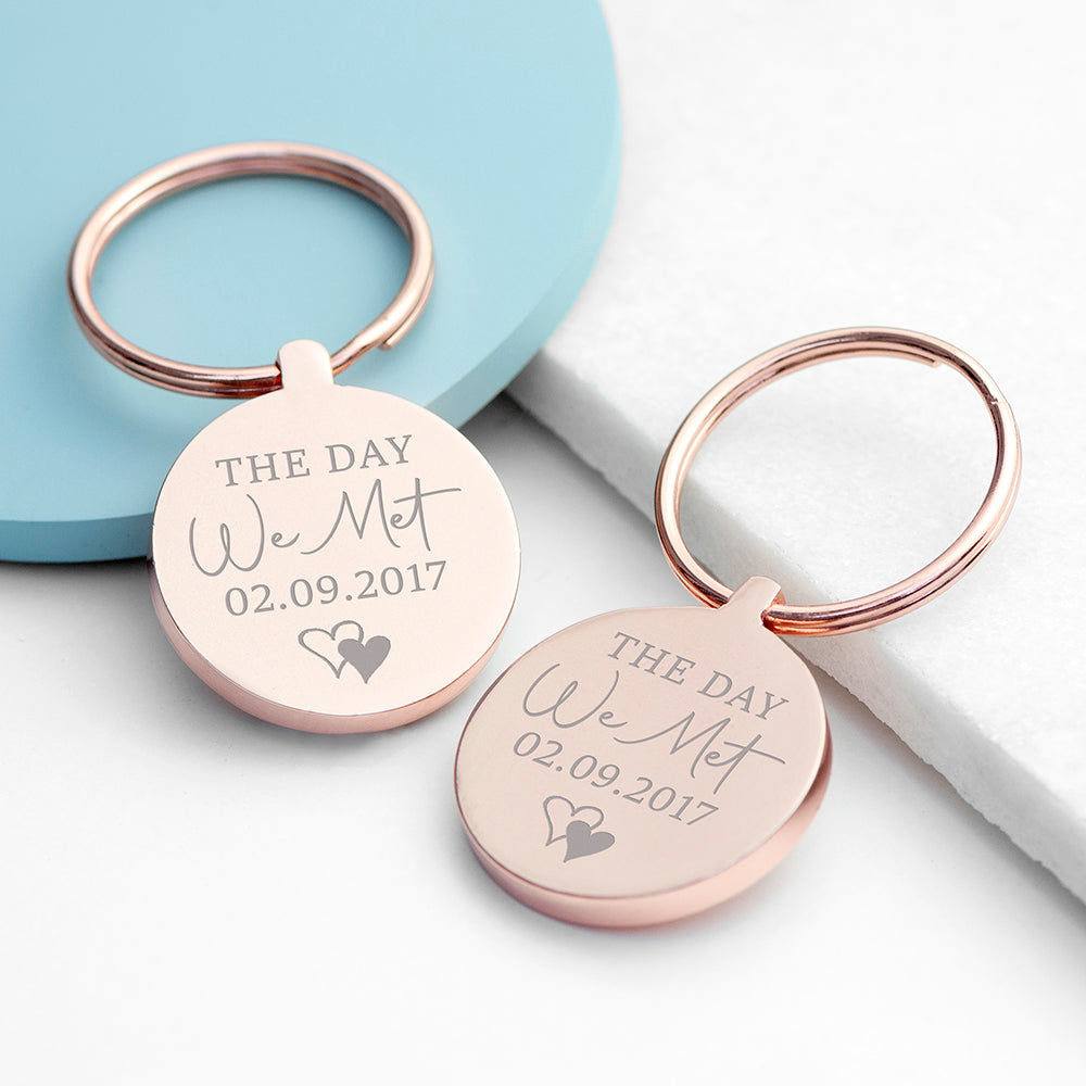 Personalized Day We Met Keyring  Keyrings Deeply Engraved