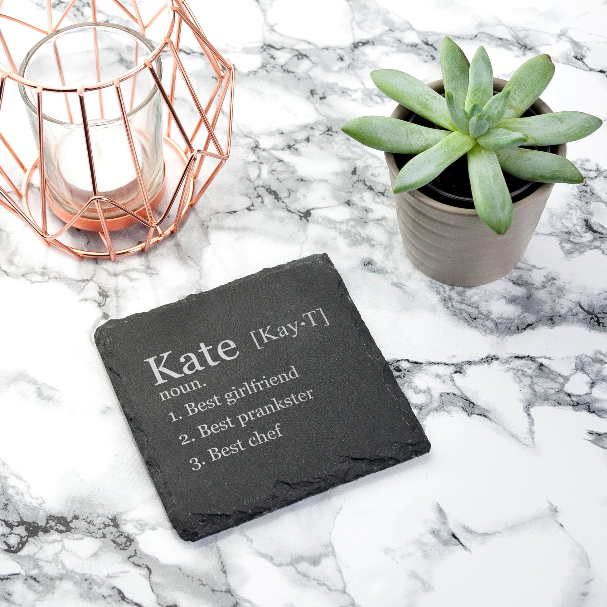Personalized Definition Square Slate Keepsake Coaster  Coasters Deeply Engraved