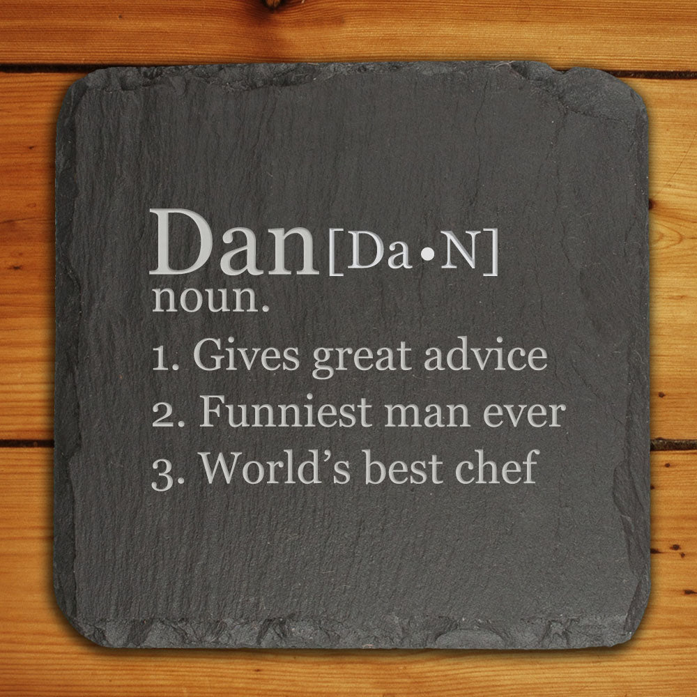 Personalized Definition Square Slate Keepsake Coaster  Coasters Deeply Engraved