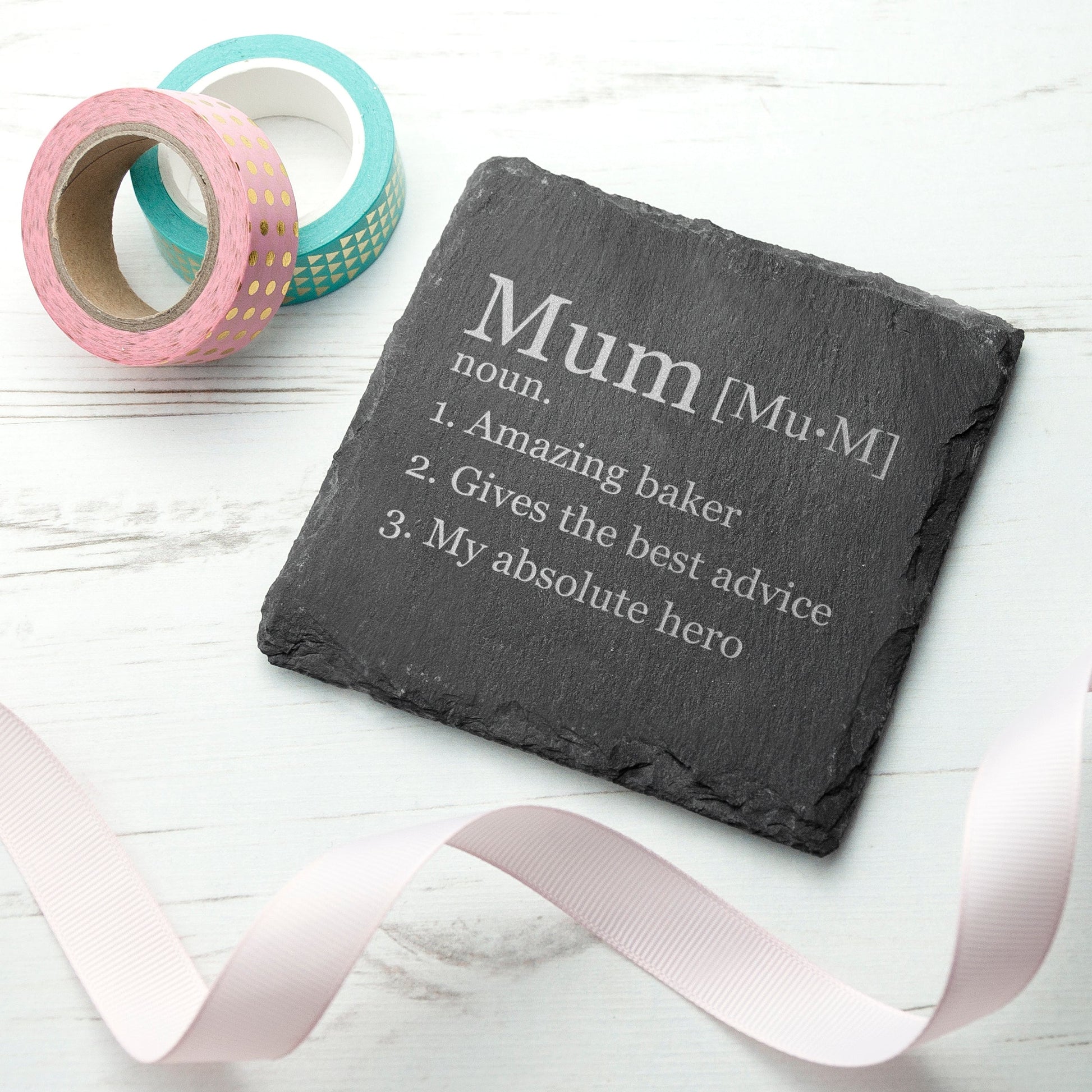Personalized Definition Square Slate Keepsake Coaster  Coasters Deeply Engraved