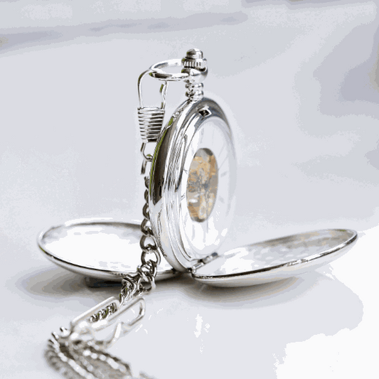 Personalized Dual Opening Skeleton Pocket Watch  Pocket Watches Deeply Engraved