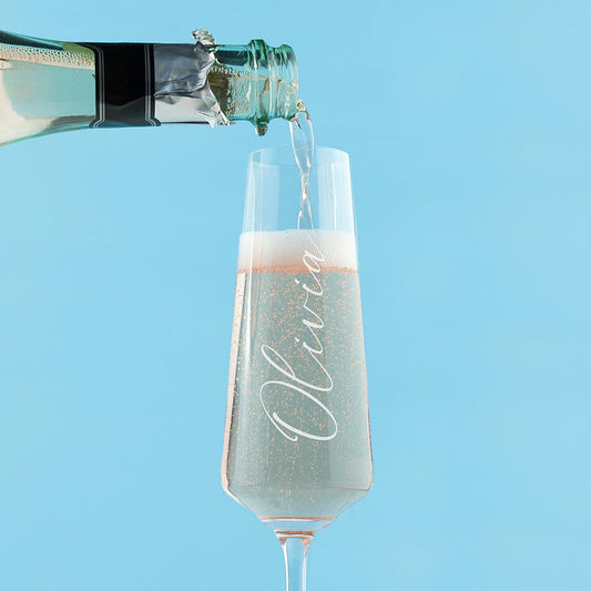 Personalized Elegant Champagne Flute - 160ml  Champagne Flute Deeply Engraved
