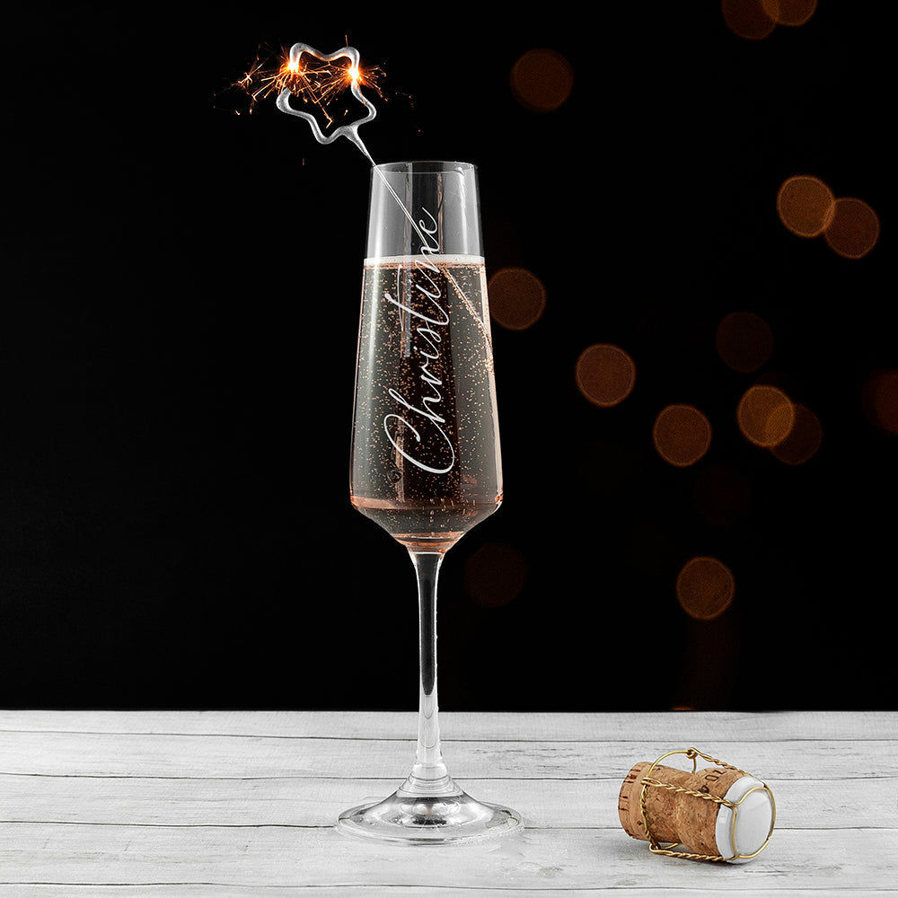 Personalized Elegant Champagne Flute - 160ml  Champagne Flute Deeply Engraved
