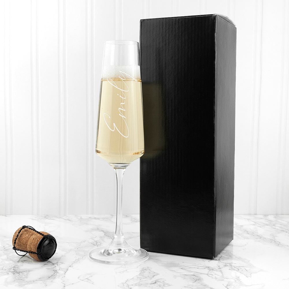 Personalized Elegant Champagne Flute - 160ml  Champagne Flute Deeply Engraved