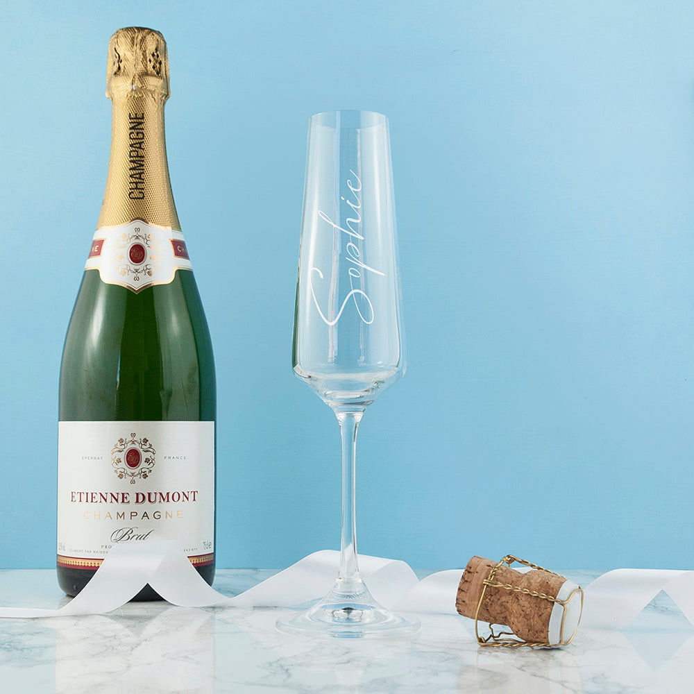 Personalized Elegant Champagne Flute - 160ml  Champagne Flute Deeply Engraved