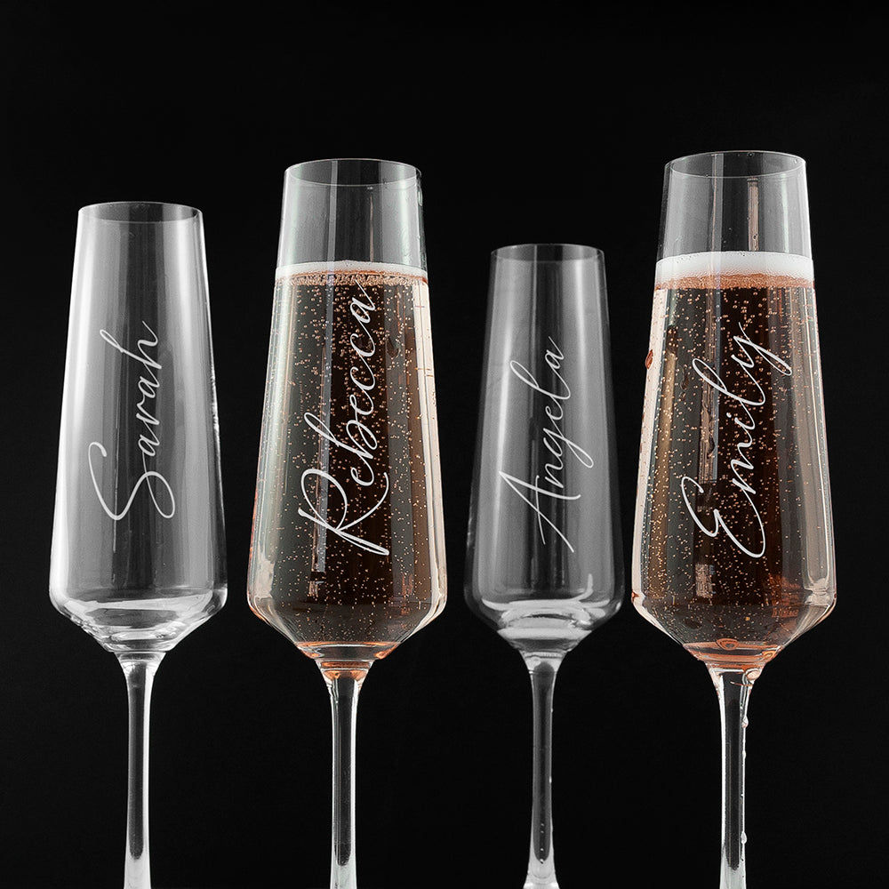 Personalized Elegant Champagne Flute - 160ml  Champagne Flute Deeply Engraved