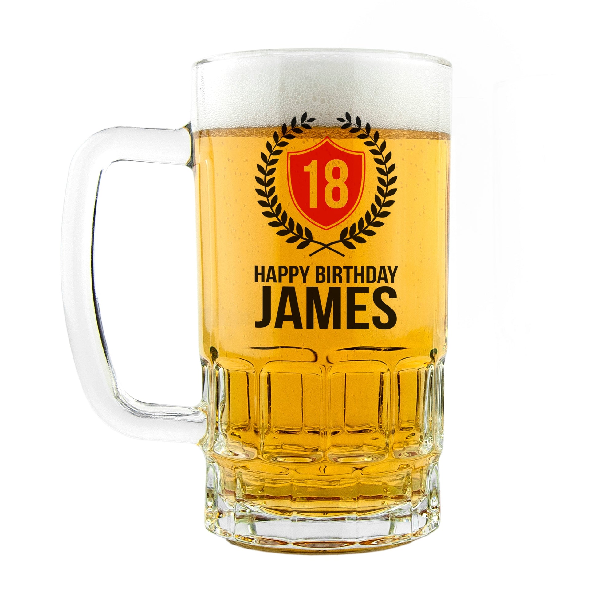 Personalized Emblem Birthday Beer Stein - 2.1 lbs  Beer Mugs Deeply Engraved
