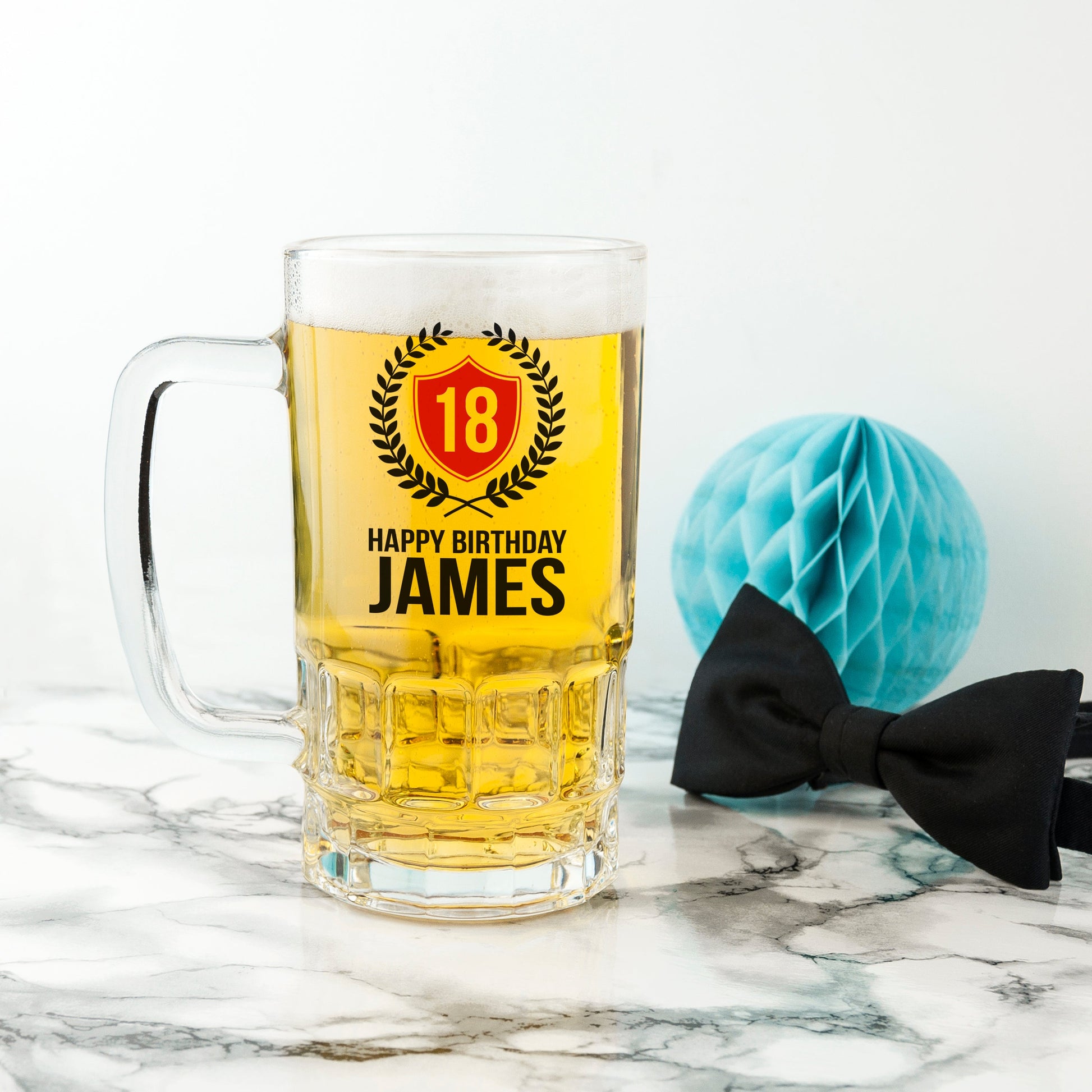 Personalized Emblem Birthday Beer Stein - 2.1 lbs  Beer Mugs Deeply Engraved