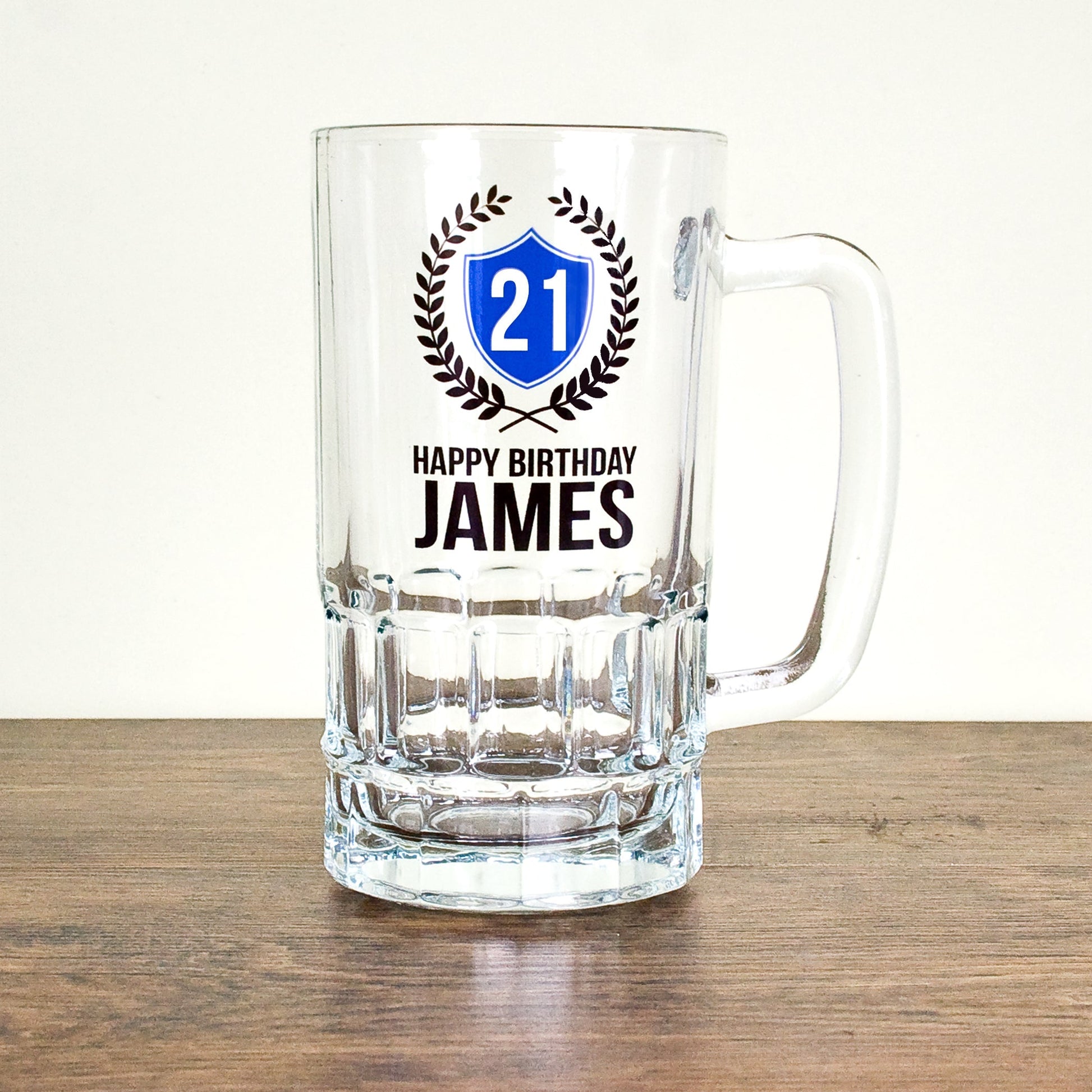 Personalized Emblem Birthday Beer Stein - 2.1 lbs  Beer Mugs Deeply Engraved
