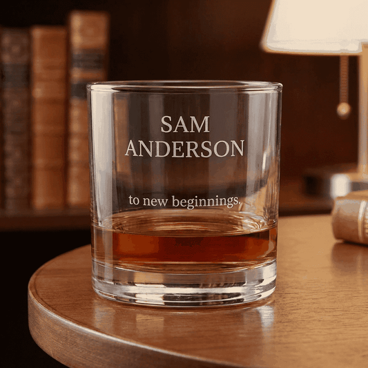 Personalized Engraved Corporate Whiskey Glass (10.5oz )  Whiskey Glasses Deeply Engraved