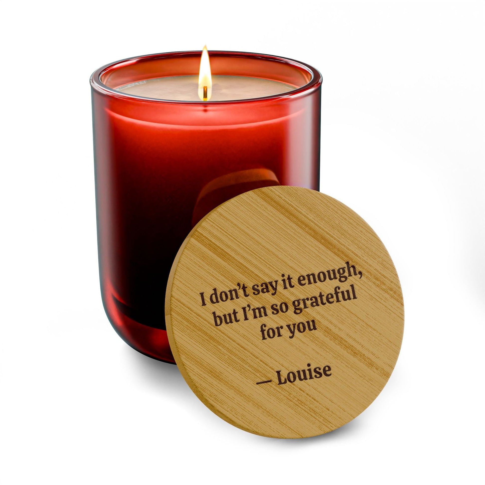 Personalized Engraved Soy Candle — 14oz  Scented Candles Deeply Engraved