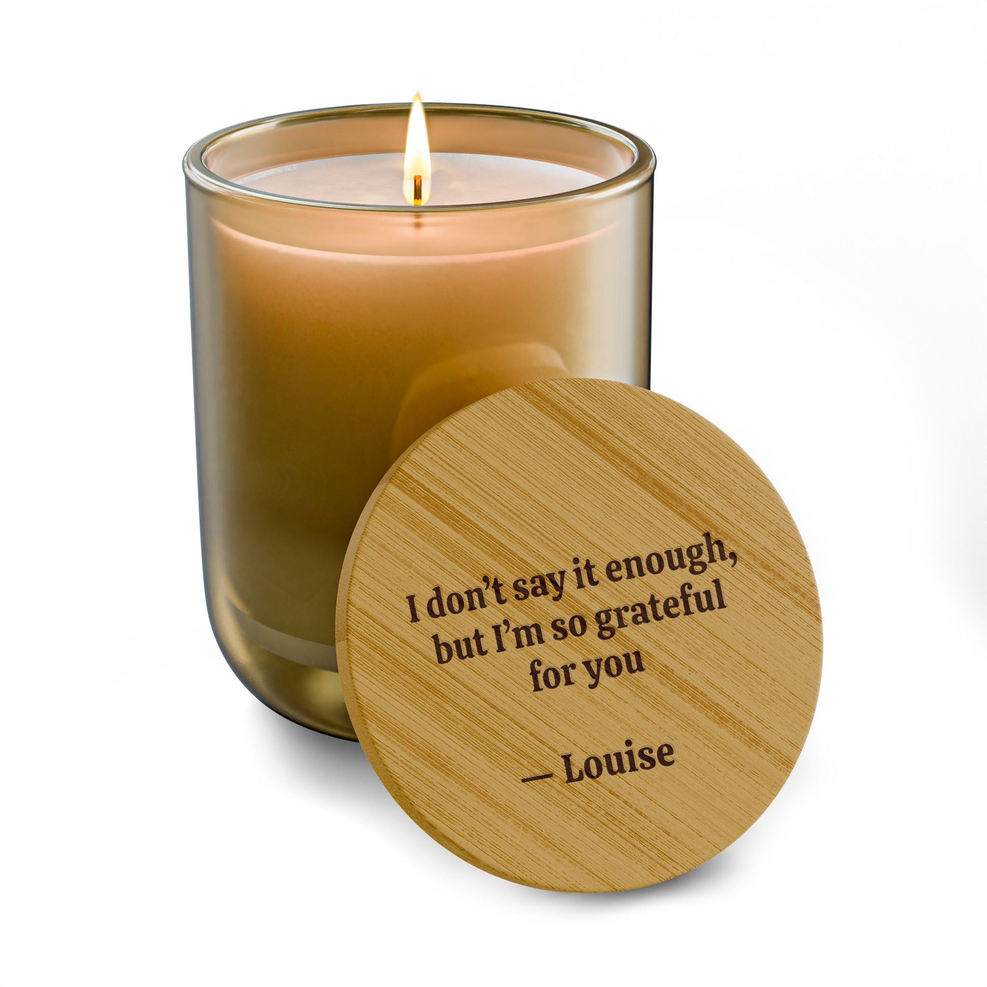 Personalized Engraved Soy Candle — 14oz  Scented Candles Deeply Engraved