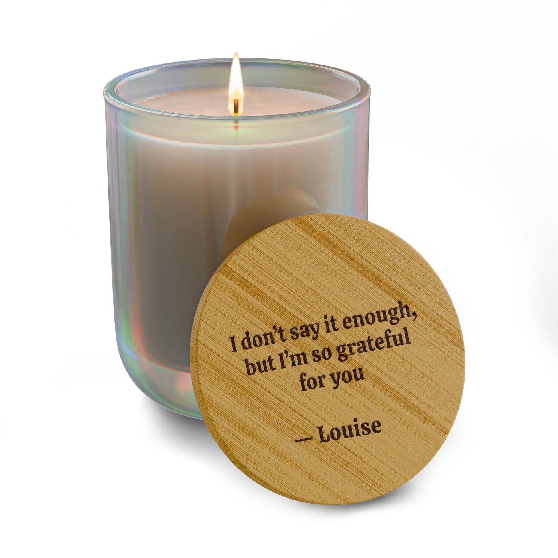 Personalized Engraved Soy Candle — 14oz  Scented Candles Deeply Engraved