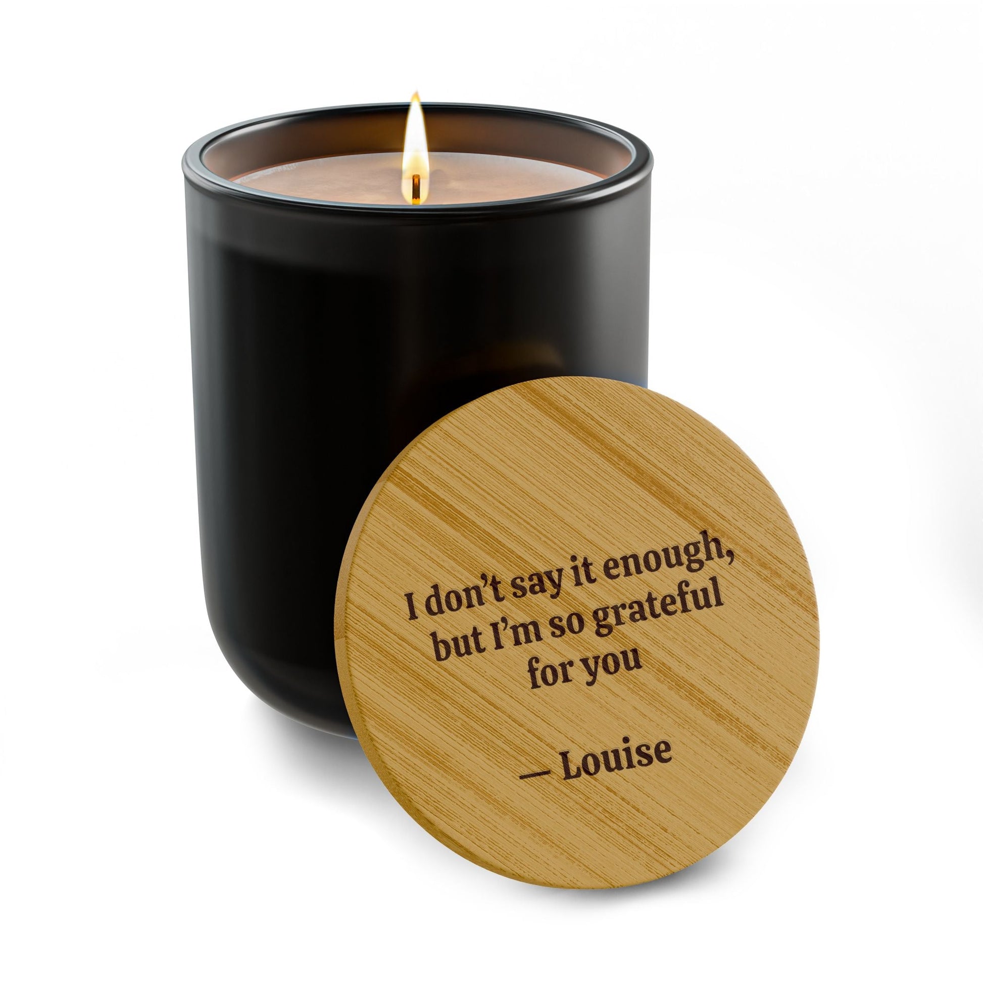 Personalized Engraved Soy Candle — 14oz  Scented Candles Deeply Engraved