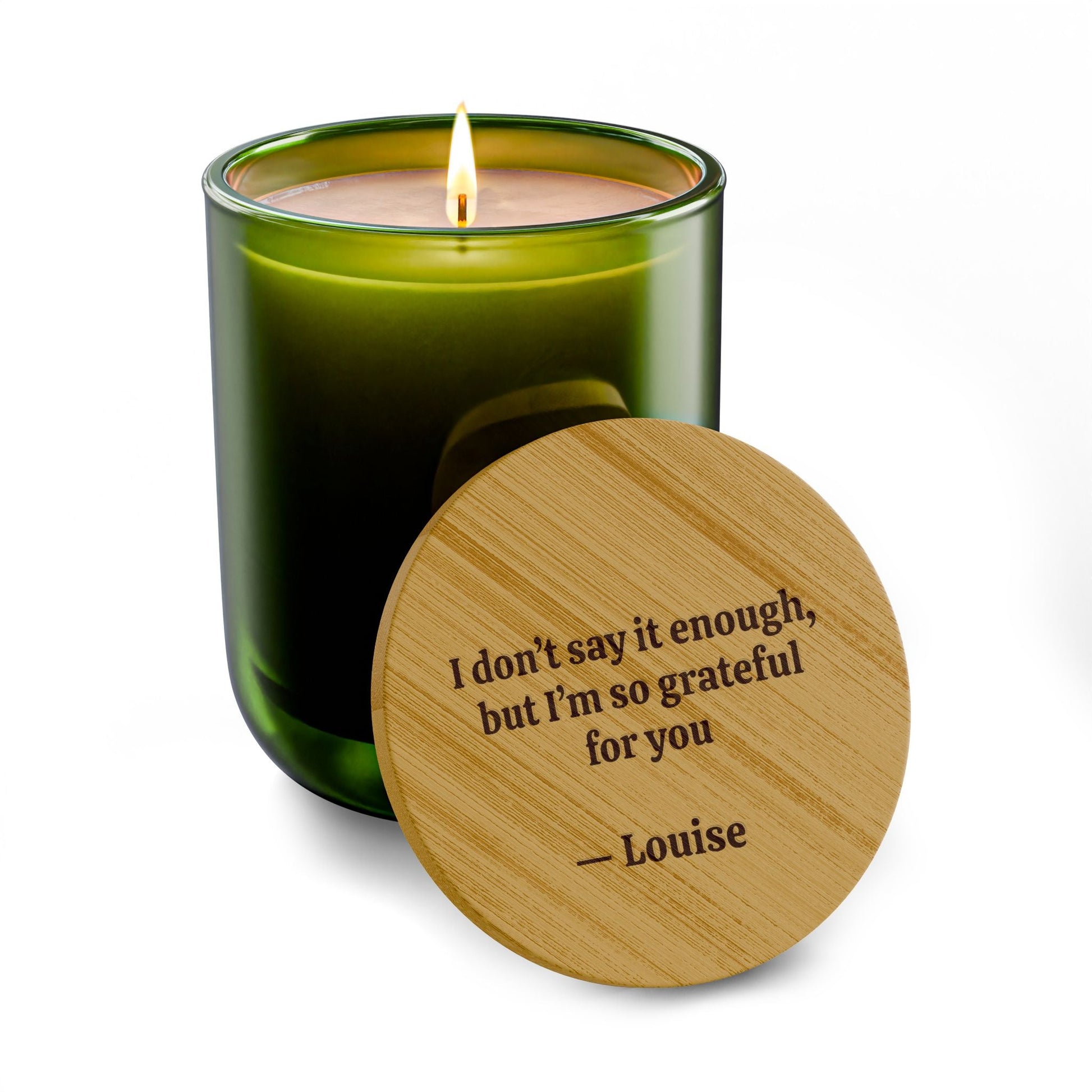 Personalized Engraved Soy Candle — 14oz  Scented Candles Deeply Engraved