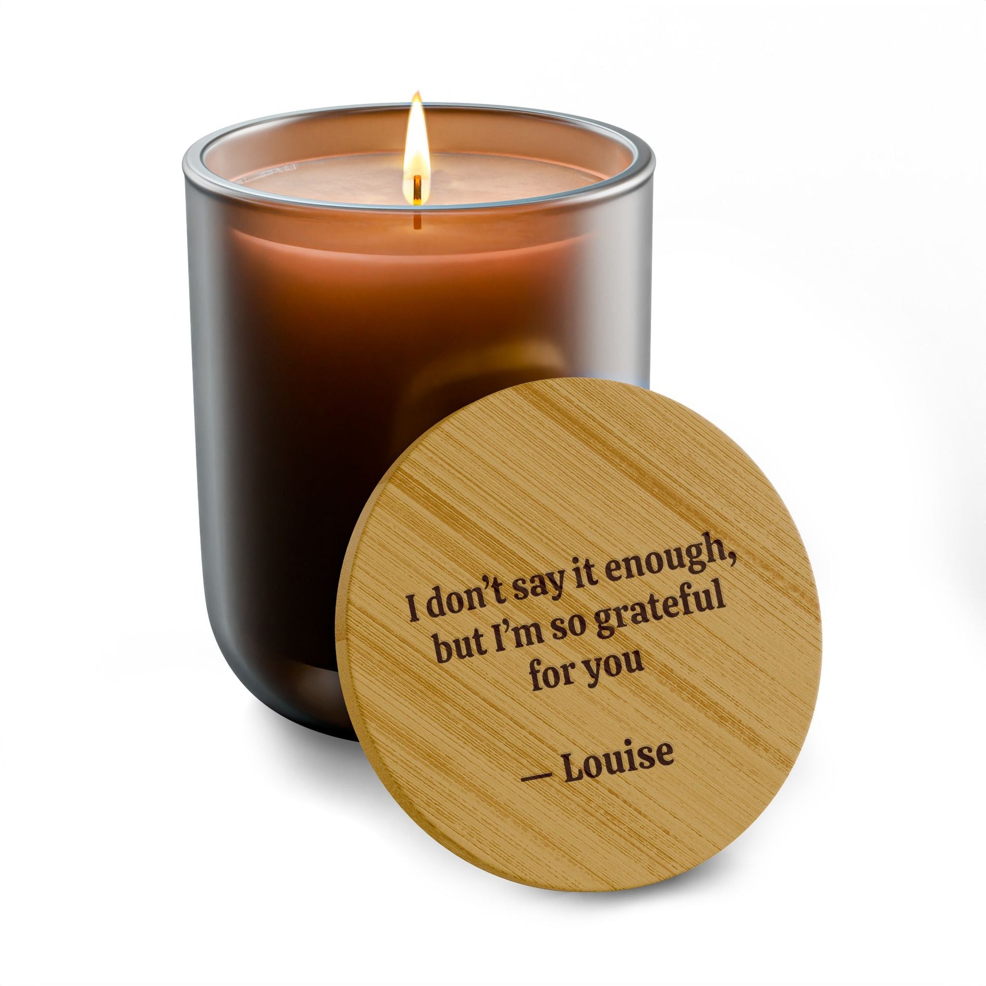 Personalized Engraved Soy Candle — 14oz  Scented Candles Deeply Engraved