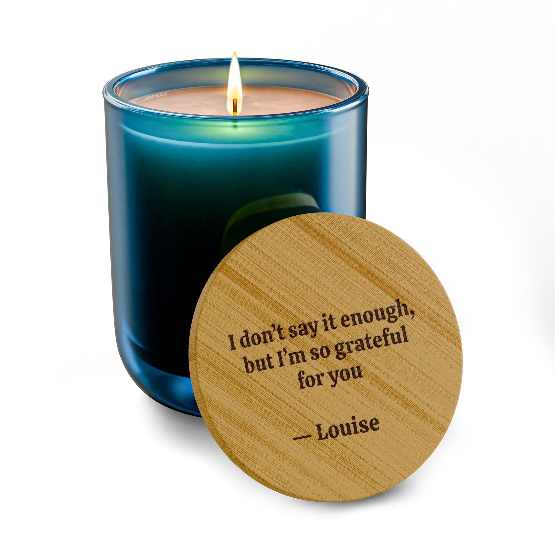Personalized Engraved Soy Candle — 14oz  Scented Candles Deeply Engraved