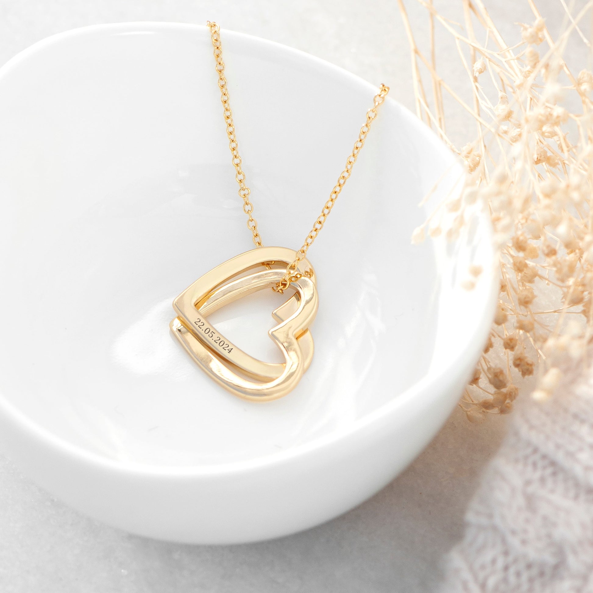 Personalized Entwined Hearts Necklace  Necklaces Deeply Engraved