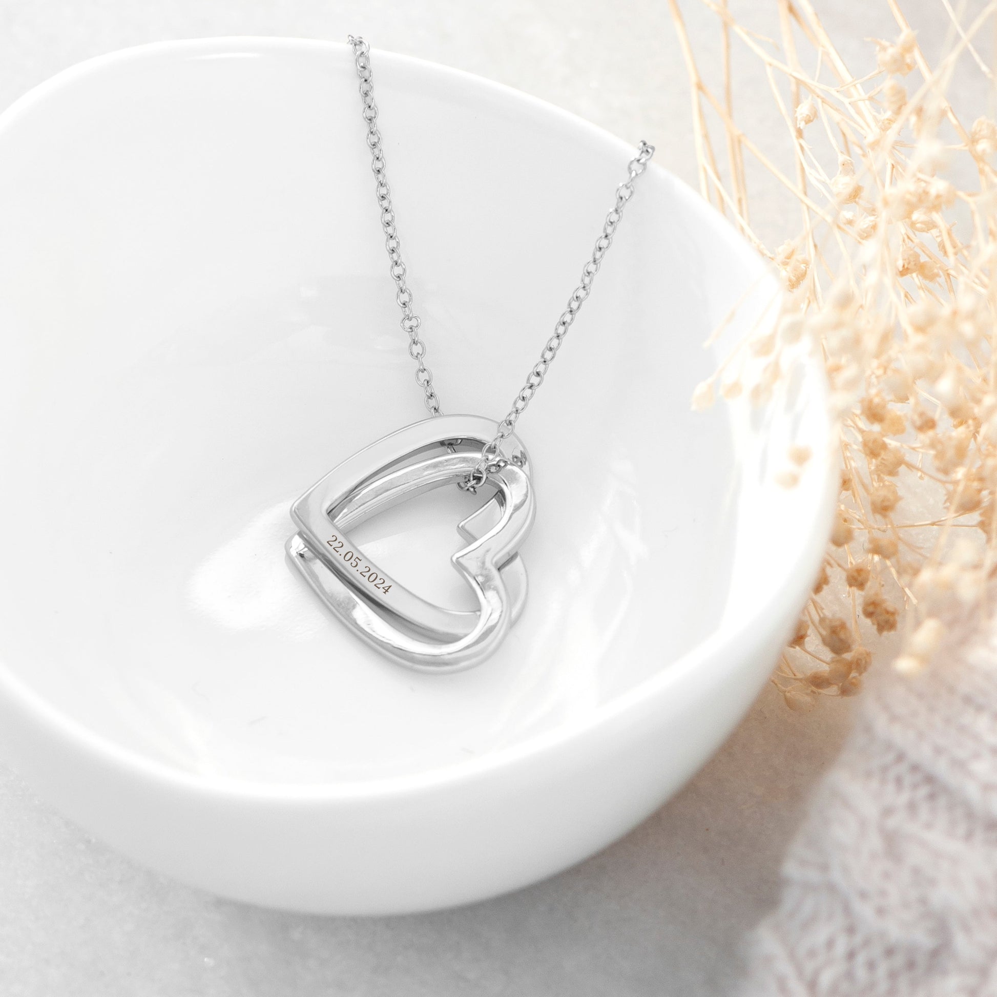 Personalized Entwined Hearts Necklace  Necklaces Deeply Engraved