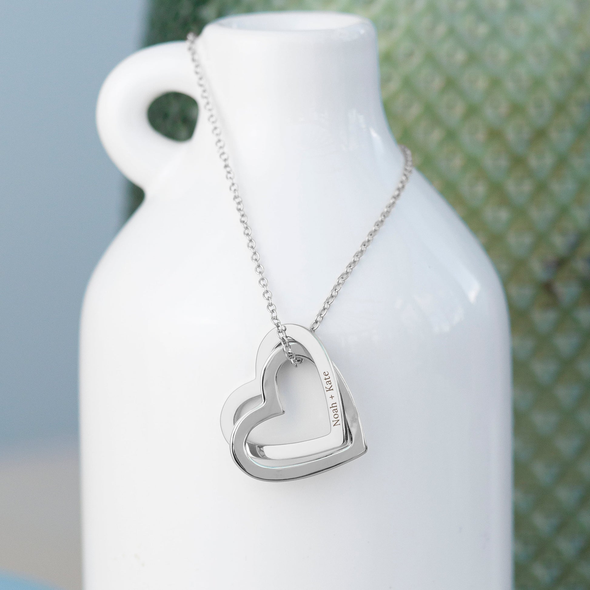 Personalized Entwined Hearts Necklace  Necklaces Deeply Engraved
