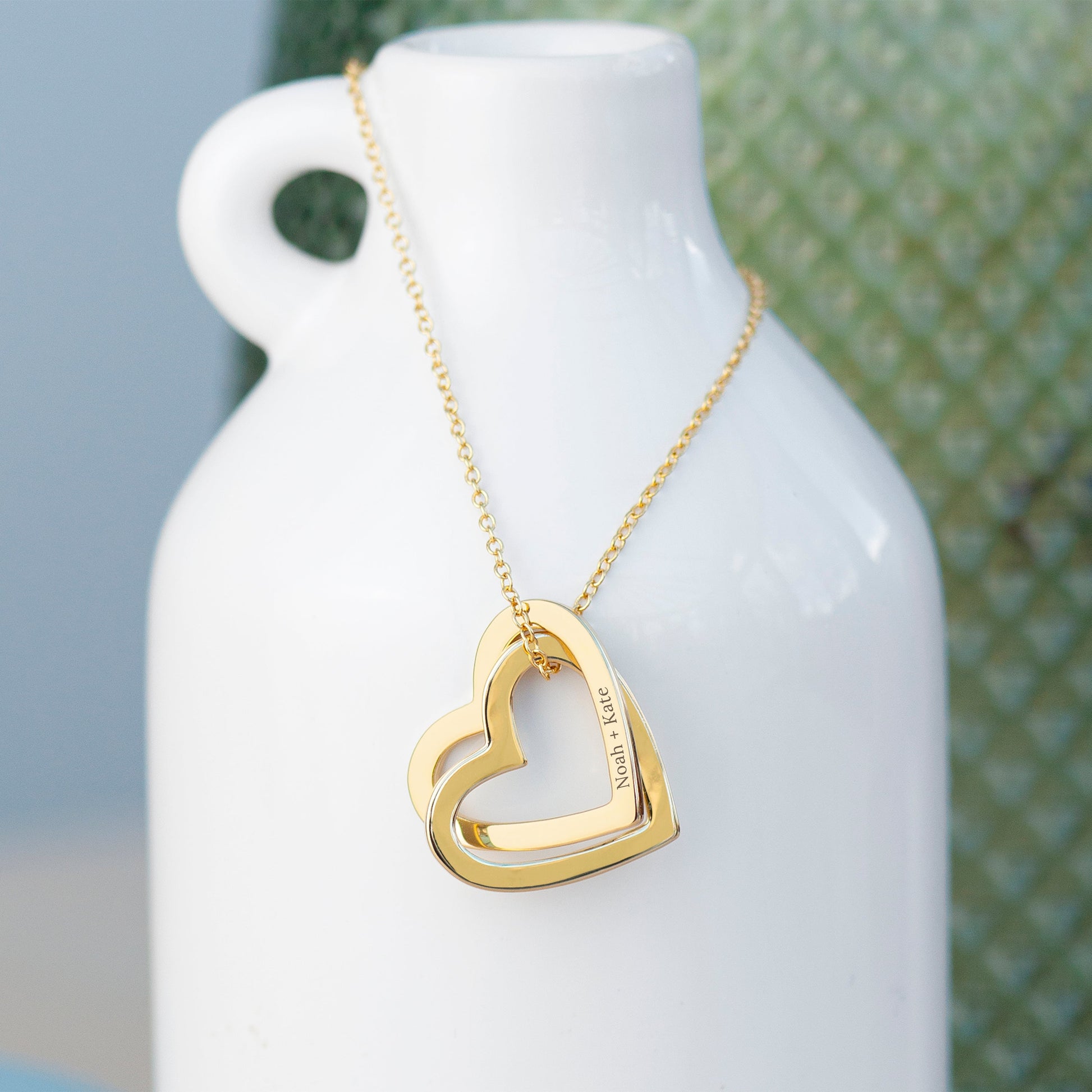 Personalized Entwined Hearts Necklace  Necklaces Deeply Engraved