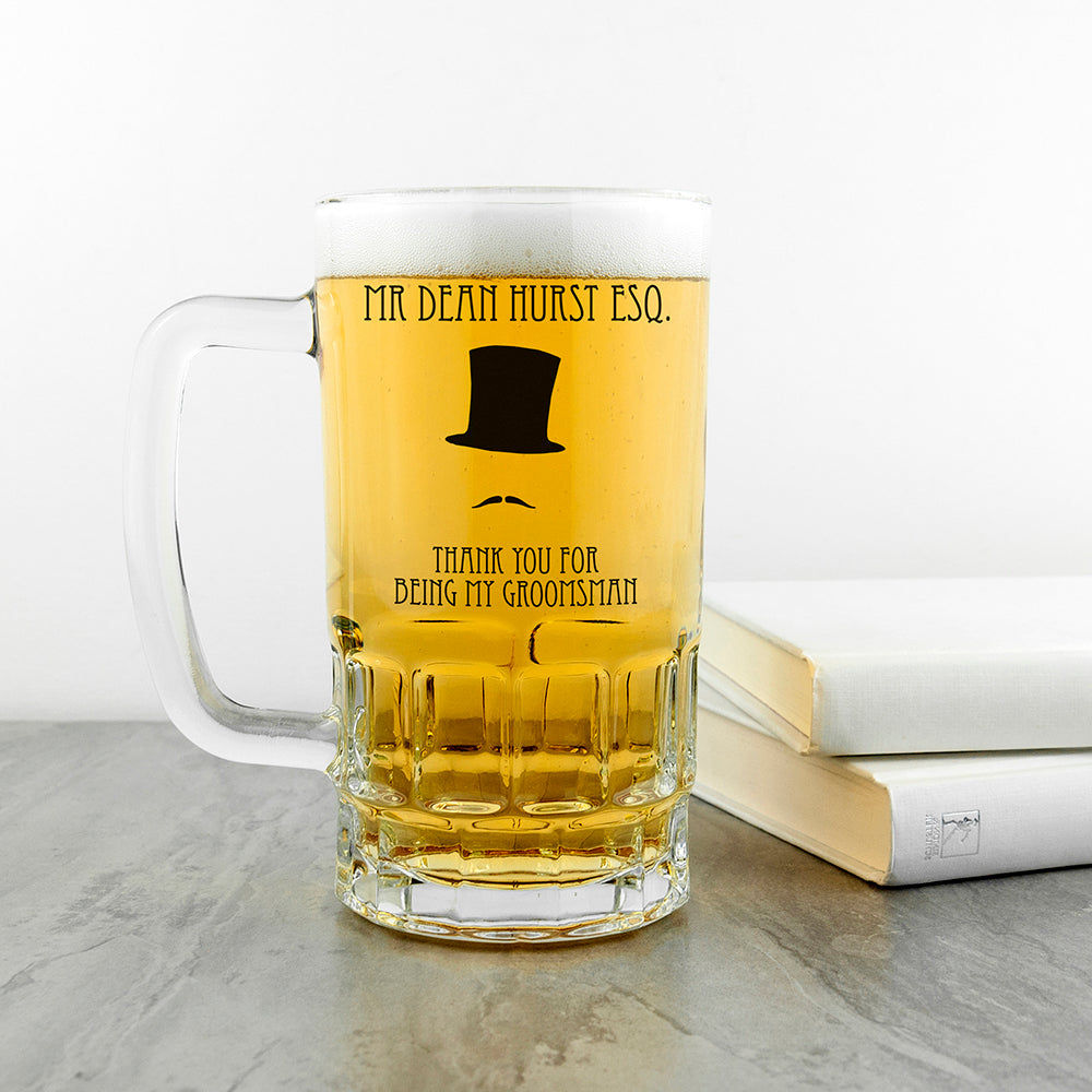 Personalized Estate Groomsman Beer Stein  Beer Mugs Deeply Engraved