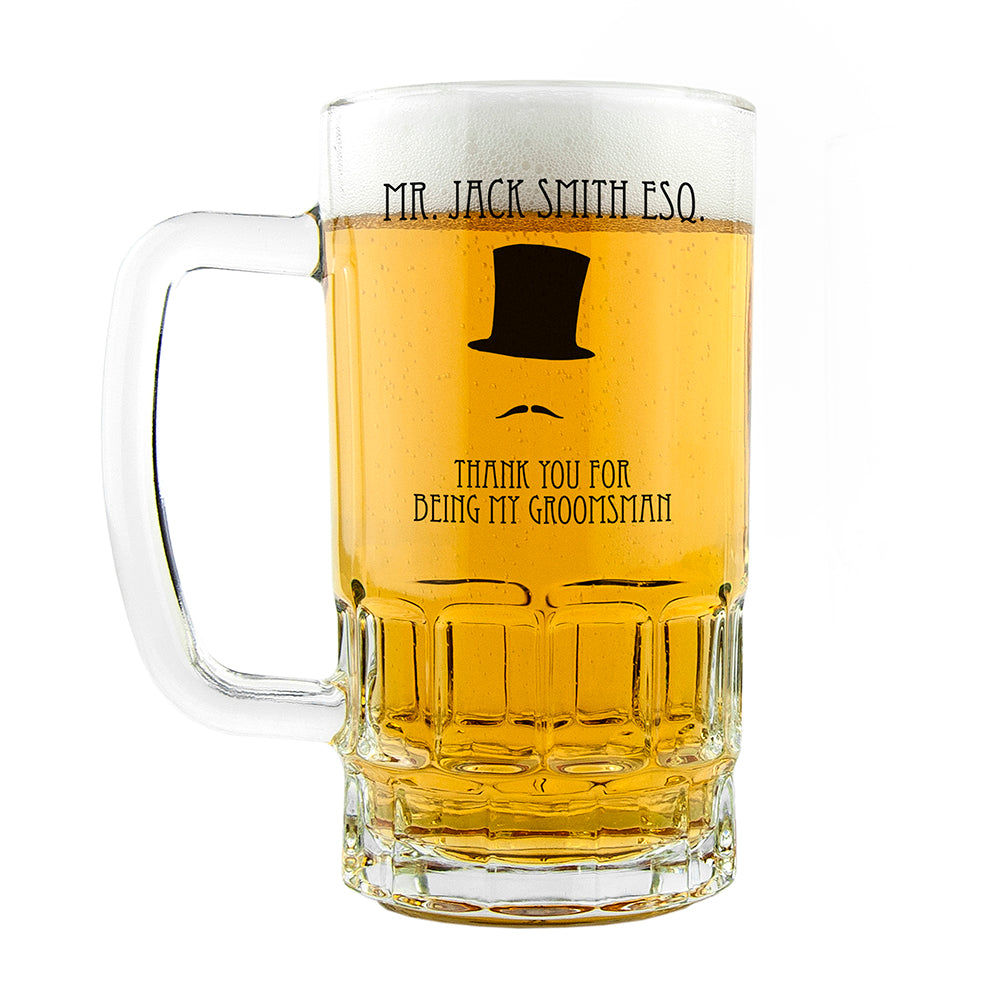 Personalized Estate Groomsman Beer Stein  Beer Mugs Deeply Engraved